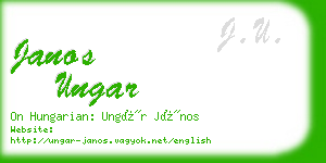 janos ungar business card